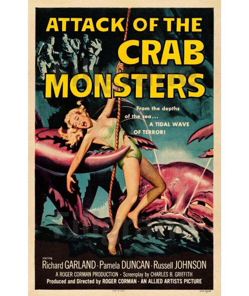 ATTACK of CRAB MONSTERS FILM Rvtr POSTER/REPRODUCTION  d1 AFFICHE VINTAGE Pour