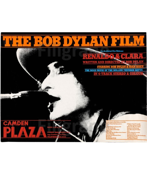 BOB DYLAN FILM Rksd POSTER/REPRODUCTION  d1 AFFICHE VINTAGE outlet