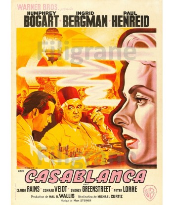 CASABLANCA  FILM Rszn POSTER/REPRODUCTION  d1 AFFICHE VINTAGE acheter en ligne