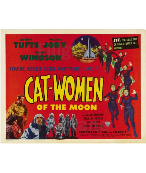 CAT WOMEN on the MOON FILM Rywe POSTER/REPRODUCTION  d1 AFFICHE VINTAGE l'évolution des habitudes 