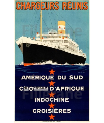 CHARGEURS RéUNIS CROISIèRES Rncg POSTER/REPRODUCTION  d1 AFFICHE VINTAGE Voir les baskets