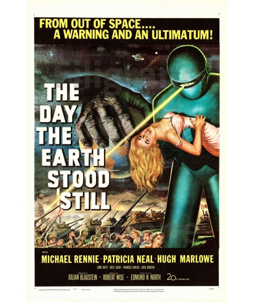 DAY the EARTH STOOD STILL FILM Rkzg POSTER/REPRODUCTION  d1 AFFICHE VINTAGE est présent 