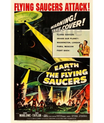 EARTH vs FLYING SAUCERS FILM Riwo POSTER/REPRODUCTION  d1 AFFICHE VINTAGE offre 