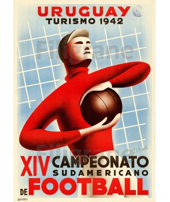 FOOTBALL URUGUAY 1942 Rfnp POSTER/REPRODUCTION  d1 AFFICHE VINTAGE soldes