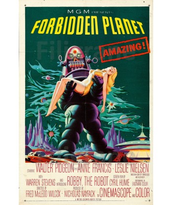 FORBIDDEN PLANET  FILM Reiq POSTER/REPRODUCTION  d1 AFFICHE VINTAGE l'évolution des habitudes 