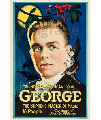 MAGIE GEORGE MASTER of MAGIC Rgds POSTER/REPRODUCTION  d1 AFFICHE VINTAGE pas cher