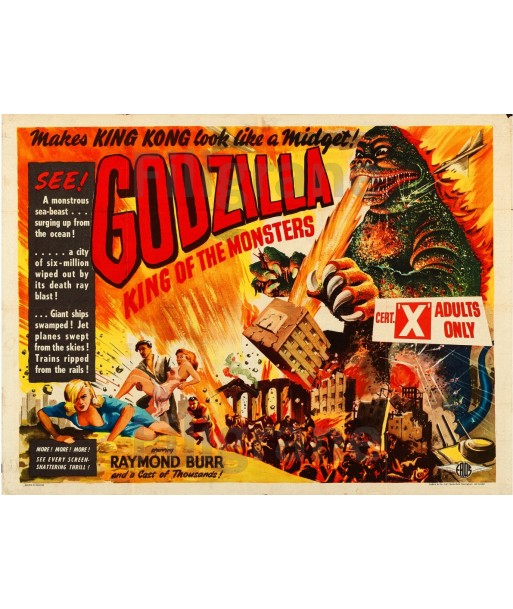 GODZILLA  FILM Rcwh POSTER/REPRODUCTION  d1 AFFICHE VINTAGE s'inspire de l'anatomie humaine