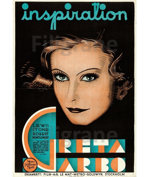 INSPIRATION  GARBO  FILM Rdmu POSTER/REPRODUCTION  d1 AFFICHE VINTAGE Jusqu'à 80% De Réduction