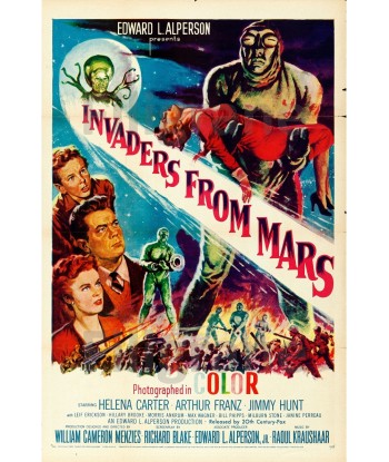 FILM INVADERS from MARS Rwvu POSTER/REPRODUCTION  d1 AFFICHE VINTAGE Véritable concentré