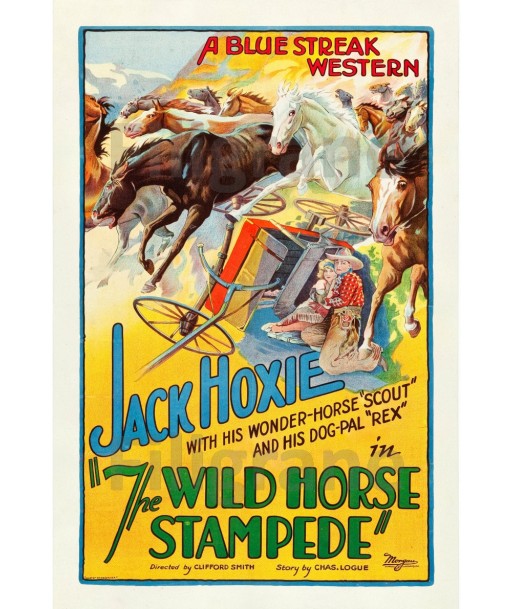 Jack HOXY WILD HORSE  FILM Rqin POSTER/REPRODUCTION  d1 AFFICHE VINTAGE le concept de la Pate a emporter 