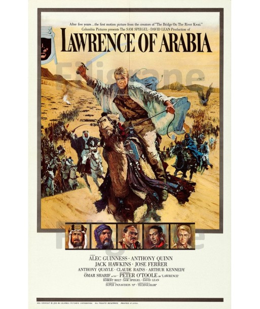 LAWRENCE of ARABIA  FILM Rhwy POSTER/REPRODUCTION  d1 AFFICHE VINTAGE votre restaurant rapide dans 