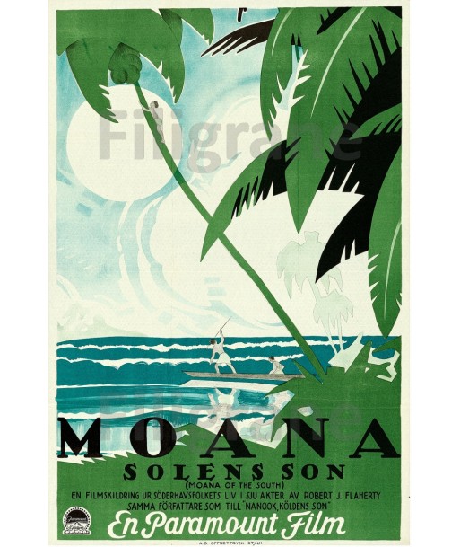 MOANA of thE SOUTH FILM Rojh POSTER/REPRODUCTION  d1 AFFICHE VINTAGE plus qu'un jeu 