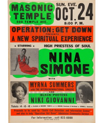 NINA SIMONE  FILM Rnts POSTER/REPRODUCTION  d1 AFFICHE VINTAGE Jusqu'à 80% De Réduction