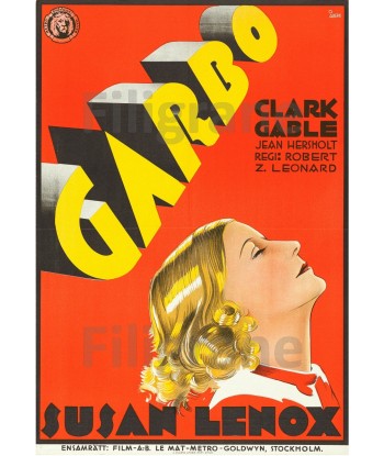 Susan LENOX  GARBO FILM Rika POSTER/REPRODUCTION  d1 AFFICHE VINTAGE meilleur choix