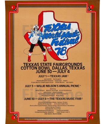 TEXAS FESTIVAL 1978 Rgfv POSTER/REPRODUCTION  d1 AFFICHE VINTAGE de votre