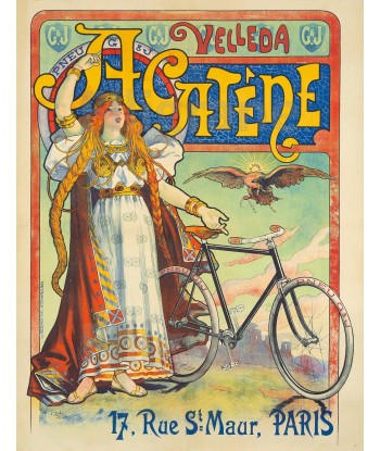 ACATèNE VéLO/CYCLES Rfqa-POSTER/REPRODUCTION  d1 AFFICHE VINTAGE à prix réduit toute l'année