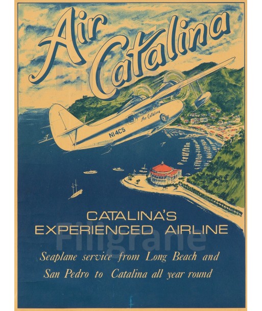 AIR CATALINA AVION Rhsw-POSTER/REPRODUCTION  d1 AFFICHE VINTAGE En savoir plus