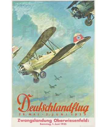 AIRLINES DEUTSCHLANDFLUG 1935 Rgrs-POSTER/REPRODUCTION  d1 AFFICHE VINTAGE l'évolution des habitudes 