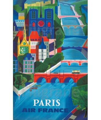 AIRLINES PARIS Rucc-POSTER/REPRODUCTION  d1 AFFICHE VINTAGE l'achat 