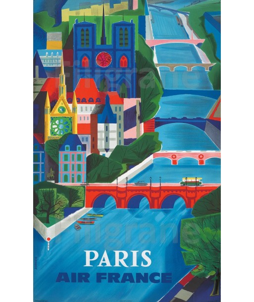 AIRLINES PARIS Rucc-POSTER/REPRODUCTION  d1 AFFICHE VINTAGE l'achat 