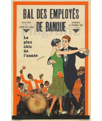 BAL EMPLOYéS BANQUE 1927 Rgek-POSTER/REPRODUCTION  d1 AFFICHE VINTAGE 2 - 3 jours ouvrés.