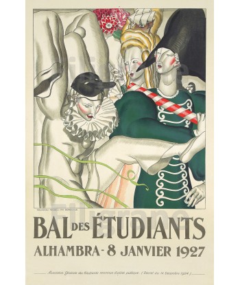 BAL éTUDIANTS 1927 Rgvd-POSTER/REPRODUCTION  d1 AFFICHE VINTAGE des créatures d'habitude