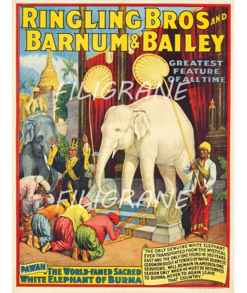 CIRQUE RINGLING BROS BARNUM Rjkb-POSTER/REPRODUCTION  d1 AFFICHE VINTAGE l'achat 