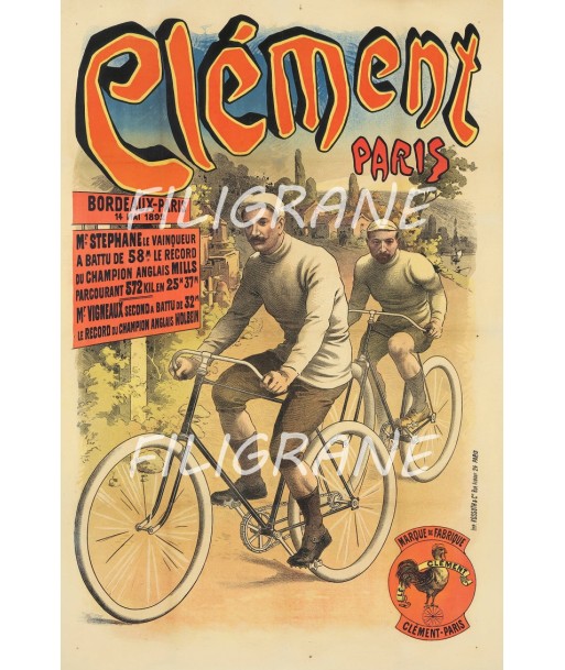 CléMENT VéLO/CYCLES Rzir-POSTER/REPRODUCTION  d1 AFFICHE VINTAGE de votre