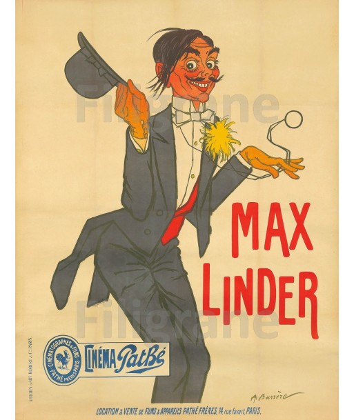 FILM MAX LINDER Rxry-POSTER/REPRODUCTION  d1 AFFICHE VINTAGE la colonne vertébrale