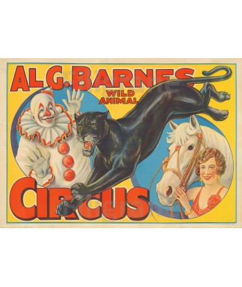 G. BARNES CIRCUS Riyu-POSTER/REPRODUCTION  d1 AFFICHE VINTAGE Faites des économies