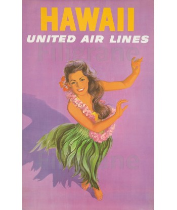 HAWAII UNITED AIRLINES Rmhz-POSTER/REPRODUCTION  d1 AFFICHE VINTAGE basket pas cher