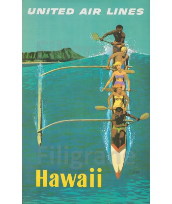 HAWAII UNITED AIRLINES Rxdp-POSTER/REPRODUCTION  d1 AFFICHE VINTAGE shop