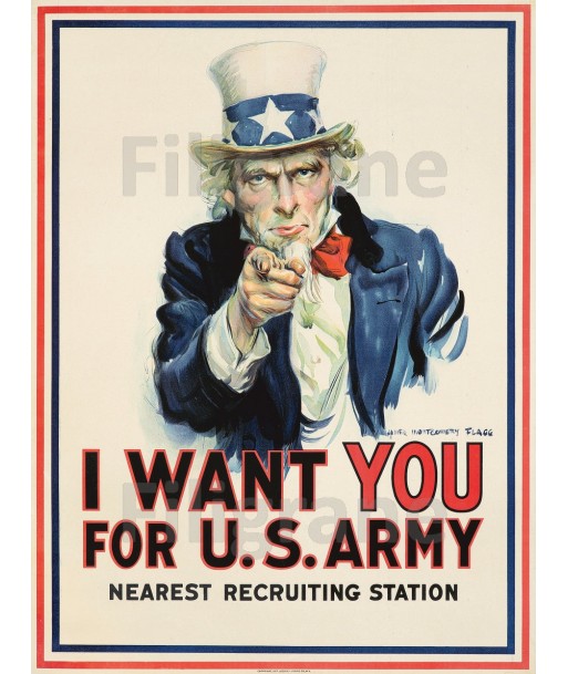 I WANT YOU for US ARMY Rtbr-POSTER/REPRODUCTION  d1 AFFICHE VINTAGE les ctes