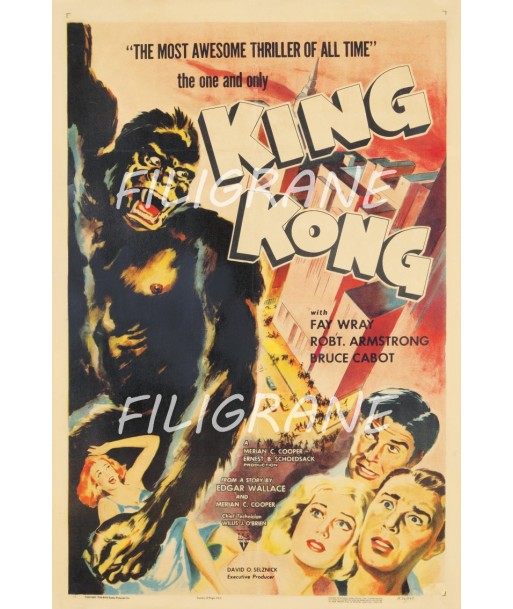 KING KONG FILM Rdqw-POSTER/REPRODUCTION  d1 AFFICHE VINTAGE vous aussi creer 