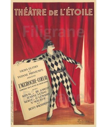 L'ACCROCHE COEUR ThéATRE Rgef-POSTER/REPRODUCTION  d1 AFFICHE VINTAGE en ligne