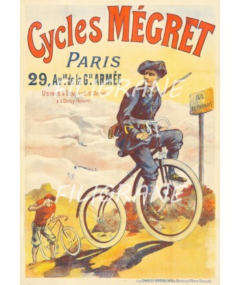 MéGRET VéLO/CYCLES Raiw-POSTER/REPRODUCTION  d1 AFFICHE VINTAGE rembourrage situé sous