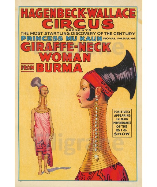 PRINCES MU KAUN CIRQUE Rlux-POSTER/REPRODUCTION  d1 AFFICHE VINTAGE du meilleur 