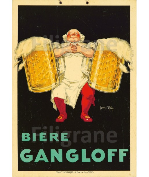 PUB BièRE GANGLOFF Rels-POSTER/REPRODUCTION  d1 AFFICHE VINTAGE Les magasins à Paris