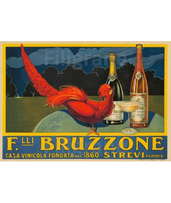 PUB BRUZZONE SPUMANTE Ring-POSTER/REPRODUCTION  d1 AFFICHE VINTAGE Voir les baskets