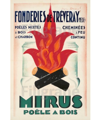 PUB FONDERIES de TréVERAY Rver-POSTER/REPRODUCTION  d1 AFFICHE VINTAGE les ctes