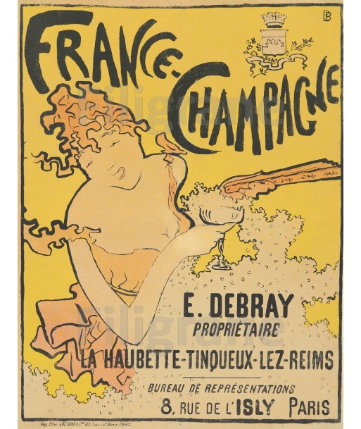 PUB FRANCE CHAMPAGNE E. DEBRAY Rkyd-POSTER/REPRODUCTION  d1 AFFICHE VINTAGE la chaussure