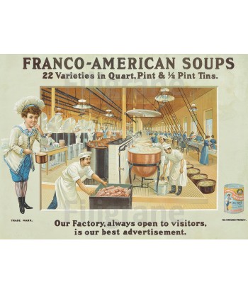 PUB FRANCO-AMERICAN SOUPS Rydg-POSTER/REPRODUCTION  d1 AFFICHE VINTAGE Livraison rapide