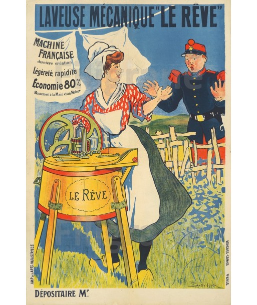 PUB LE RêVE MACHINE A LAVER Rnks-POSTER/REPRODUCTION  d1 AFFICHE VINTAGE basket pas cher