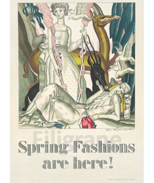 PUB SPRING FASHIONS ARE HERE Rzul-POSTER/REPRODUCTION  d1 AFFICHE VINTAGE de technologie