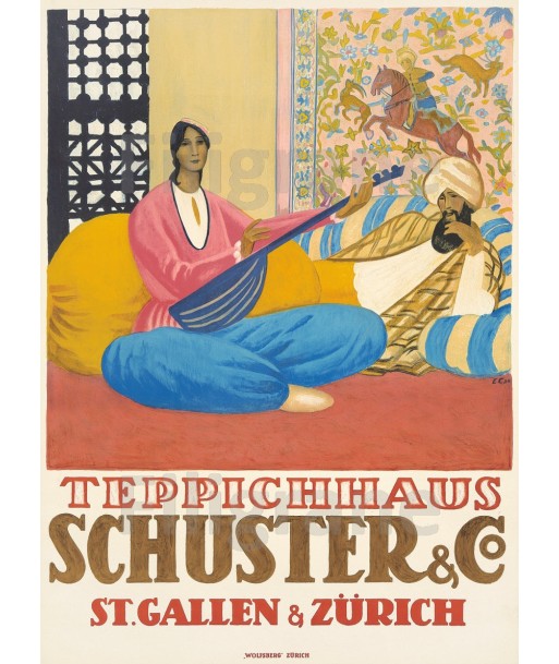 PUB TEPPICHE SCHUSTER Rfpo-POSTER/REPRODUCTION  d1 AFFICHE VINTAGE shop