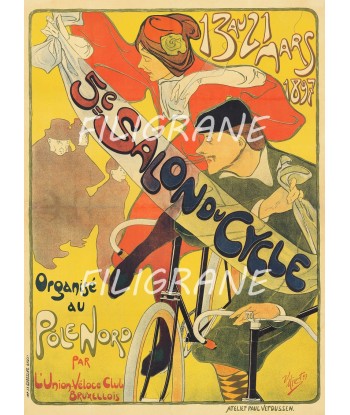 SALON CYCLE BRUXELLES 1897 Rvqs-POSTER/REPRODUCTION  d1 AFFICHE VINTAGE solde