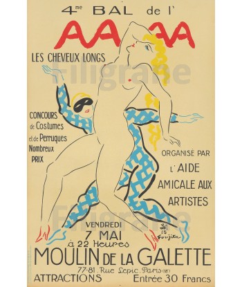 SPECTACLE 4 ème BAL de L'AAAA Rotk-POSTER/REPRODUCTION  d1 AFFICHE VINTAGE les ligaments