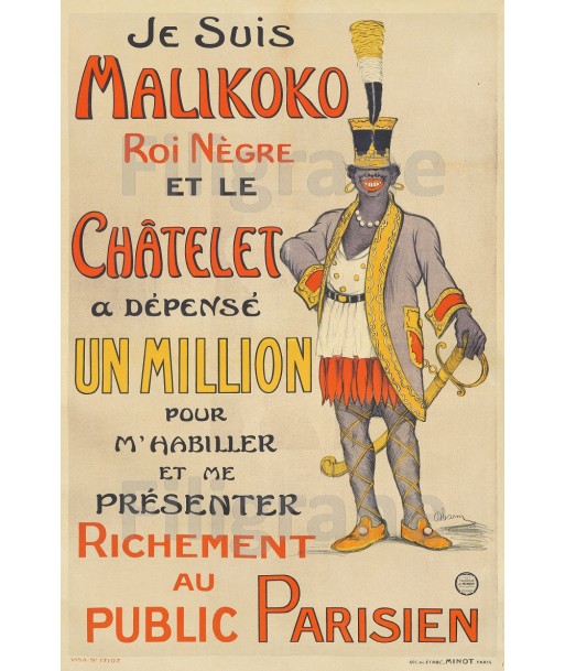 SPECTACLE MALIKOKO au ChâTELET Rojl-POSTER/REPRODUCTION  d1 AFFICHE VINTAGE Profitez des Offres !