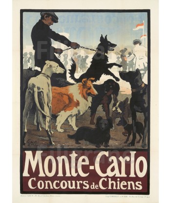 SPECTACLE MONTE CARLO CHIENS Rzij-POSTER/REPRODUCTION  d1 AFFICHE VINTAGE paiement sécurisé