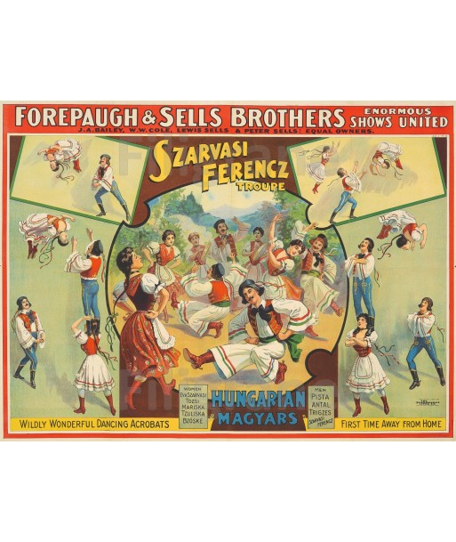 SPECTACLE SZARVASI FERENCZ TROUPE Rhbc-POSTER/REPRODUCTION  d1 AFFICHE VINTAGE ou a consommer sur place